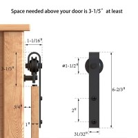 2.5-10FT  Super Mini Sliding Barn Door Hardware Kit Cabinet TV Stand J Shape New Single door kit  All Products
