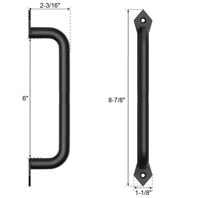 Pair of Large Cast Iron Door Handle 9" long Barn Hardware Supplies 0184-10208 