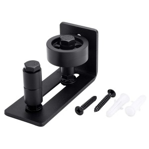 FLORADIS 15 SETUP OPTIONS BARN DOOR GUIDE/ BALL BEARINGS ULTRA SMOOTH STAY ROLLER HARDWARE COMPLETELY FLUSH to FLOOR/ THIN FULLY ADJUSTABLE WALL MOUNT BRACKET/ SCRATCH-RESISTANT WHEELS 