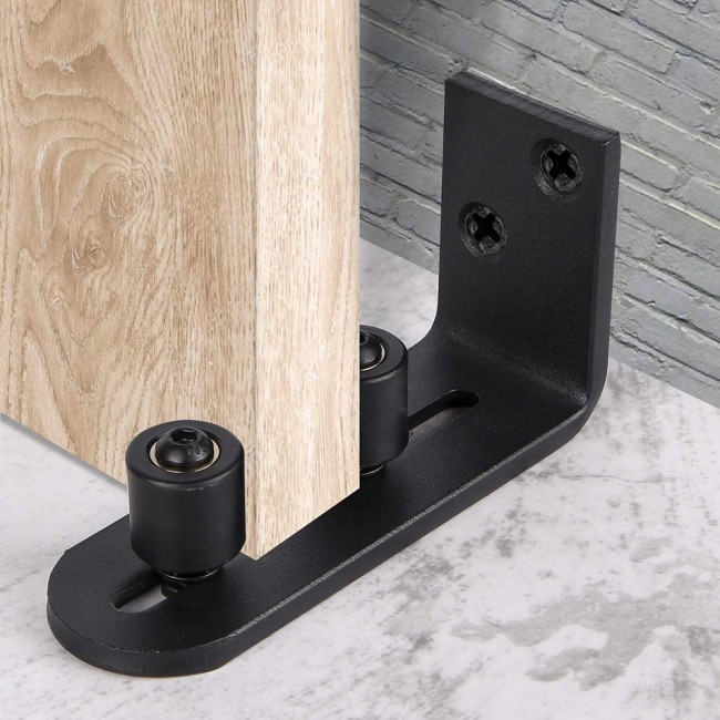 Adjustable Wall Mount Hardware Kit for Sliding Barn Door Floor Guide Roller 