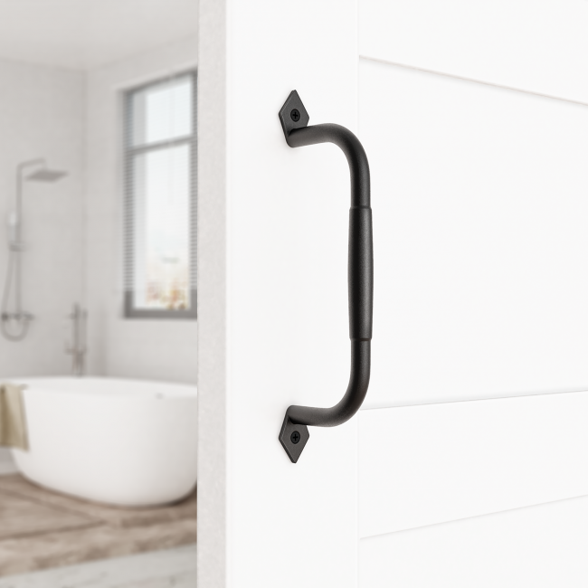 Cast Iron Garage Door Decorative Pull Handle - 10" LIS Style With Hardware