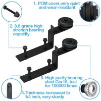 Black Hanger Sliding Barn Door Single Track Bypass Hardware Steel Rollers  Accessories -Bent Shape 