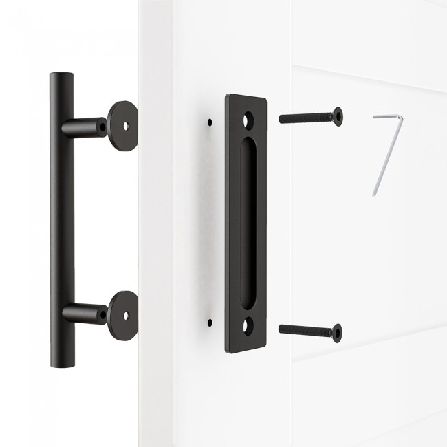 Door Handles Nordic Metal Barn Sliding Door Pull Handle Black Drawer Cabinet Wardrobe Handles Furniture Hardware Accessories