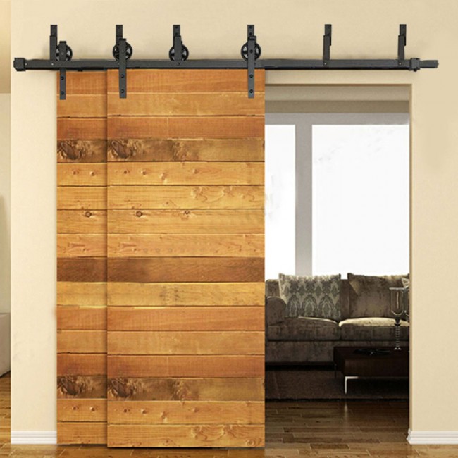 WinSoon 516FT Bypass Sliding Barn Door Hardware Double Track Kit New
