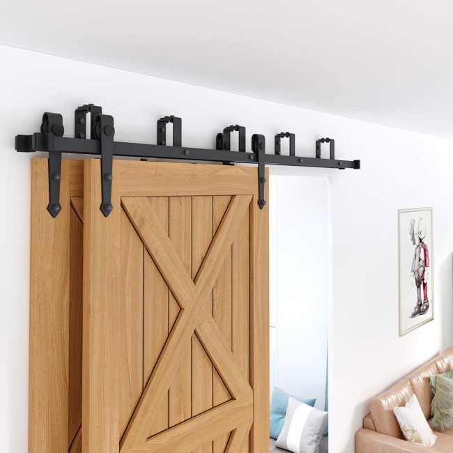 WinSoon 516FT Sliding Bypass Barn Door Hardware Double Track Kit Arrow New