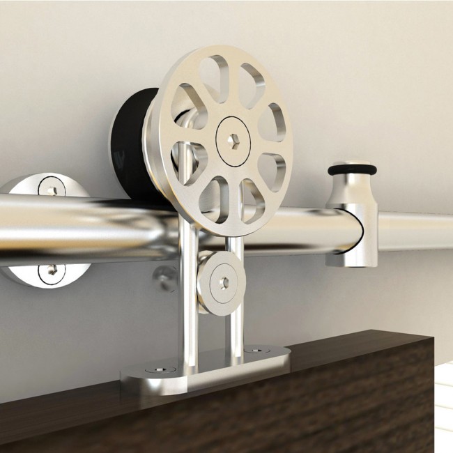 WinSoon 516FT Modern Barn Door Hardware Stainless Double Wood Doors