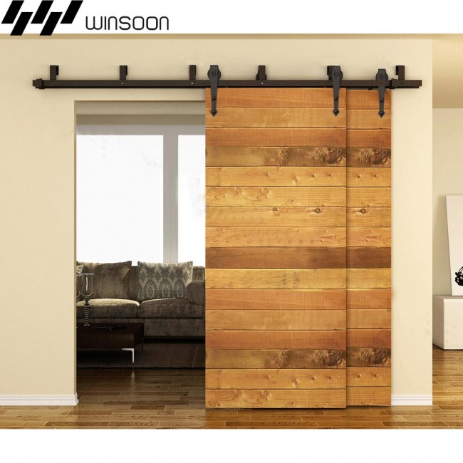 Sliding Bypass Barn Door Hardware Kit Wall Mount Bracket New Style ... - WinSoon Sliding Bypass Barn Door Hardware Kit Wall Mount Bracket New Style  Arrow