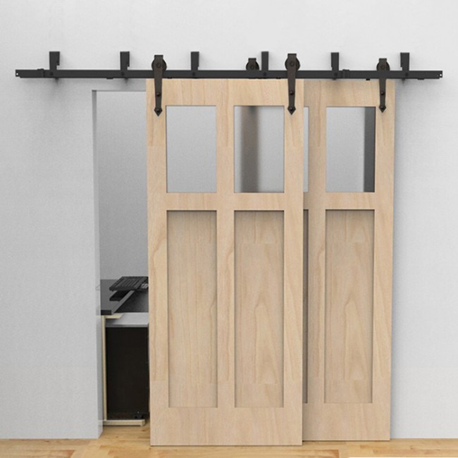 Sliding Bypass Barn Door Hardware Kit Wall Mount Bracket New Style ... - WinSoon Sliding Bypass Barn Door Hardware Kit Wall Mount Bracket New Style  Arrow